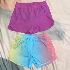 2 Athletic Girls Shorts Adidas & Old Navy Size 14 USED